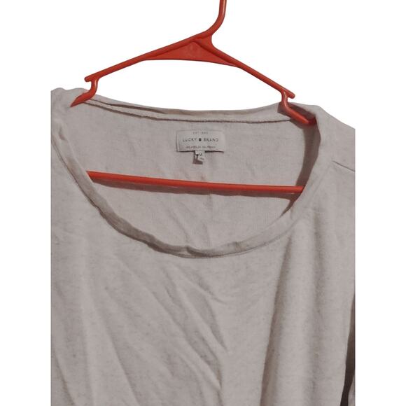 Lucky Brand Womens Tie Front White Blouse with Heart on Sleeve Size M - Picture 3 of 6